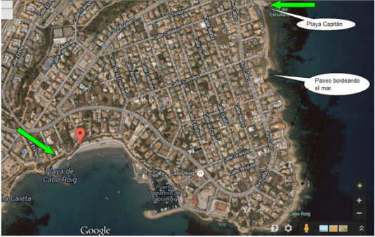Paseo por el litoral desde Playa Cabo Roig y Playa Capitán