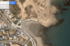map vista satelite de Cala Mosca